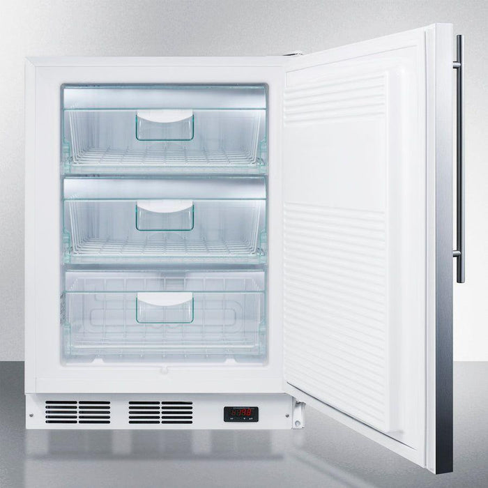 Summit 24 In. Wide All-Freezer, ADA Compliant with 3.5 cu. ft. Capacity, Right Hinge, Manual Defrost, ADA Compliant, Approved for Medical Use - VT65MLSS