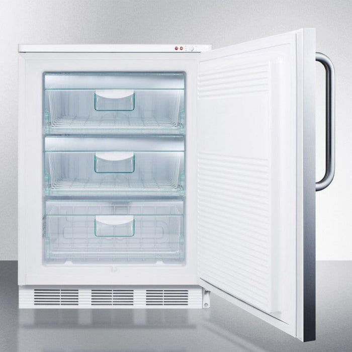 Summit 24 In. Wide All-Freezer with 3.5 cu. ft. Capacity, Right Hinge, Manual Defrost, Approved for Medical Use, Adjustable Thermostat - VT65ML7SS