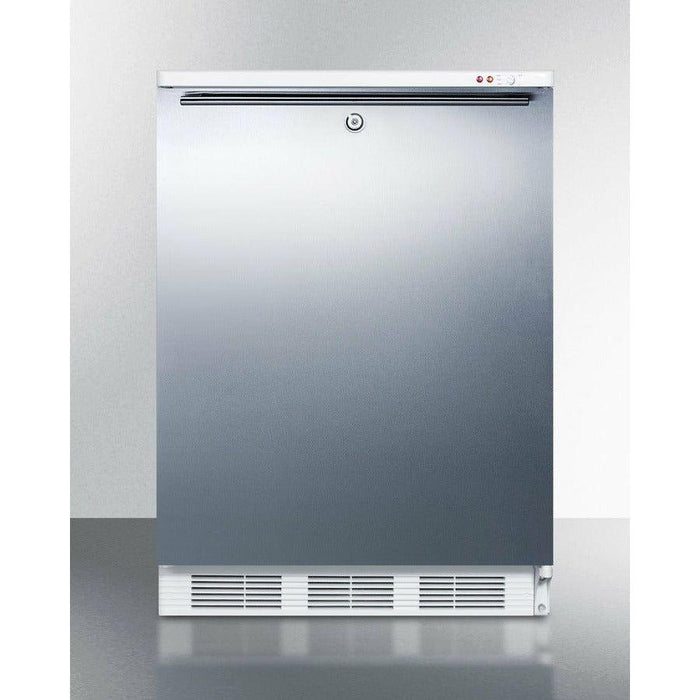 Summit 24 In. Wide All-Freezer with 3.5 cu. ft. Capacity, Right Hinge, Manual Defrost, Approved for Medical Use, Factory Installed Lock, - VT65MLSS