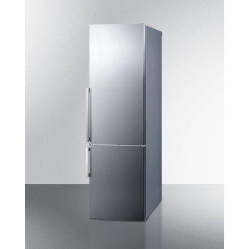 Summit 24 in. Wide Bottom Freezer Refrigerator With Icemaker - FFBF247SSIM