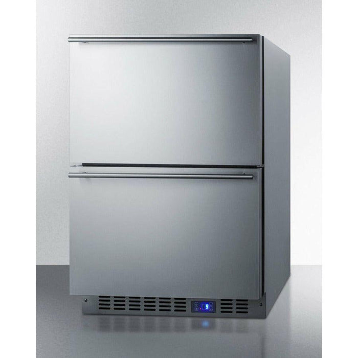 Summit 24 in. Wide Built-In 2-Drawer All-Refrigerator with 3.54 cu. ft. Capacity, Frost Free Defrost, Sabbath Mode, CFC Free - CL2F249it