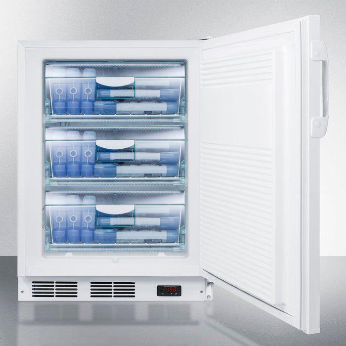 Summit 24 In. Wide Built-In All-Freezer, ADA Compliant (Panel Not Included) with 3.5 cu. ft. Capacity, Right Hinge, Manual Defrost, ADA Compliant, Approved for Medical Use - VT65ML7BI