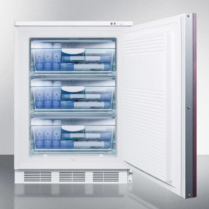 Summit 24 In. Wide Built-In All-Freezer (Panel Not Included) with 3.5 cu. ft. Capacity, Right Hinge, Manual Defrost, Approved for Medical Use, Adjustable Thermostat - VT65ML7BI