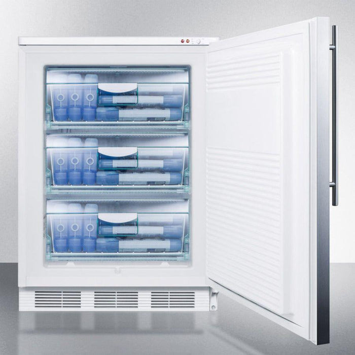 Summit 24 In. Wide Built-In All-Freezer with 3.5 cu. ft. Capacity, Right Hinge, Manual Defrost, Approved for Medical Use, Adjustable Thermostat - VT65ML7BISS