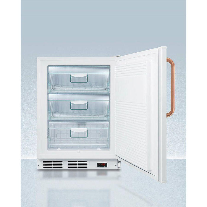 Summit 24 in. Wide Built-In All-Freezer with Antimicrobial Pure Copper Handle, ADA Compliant - VT65MLBITBCADA