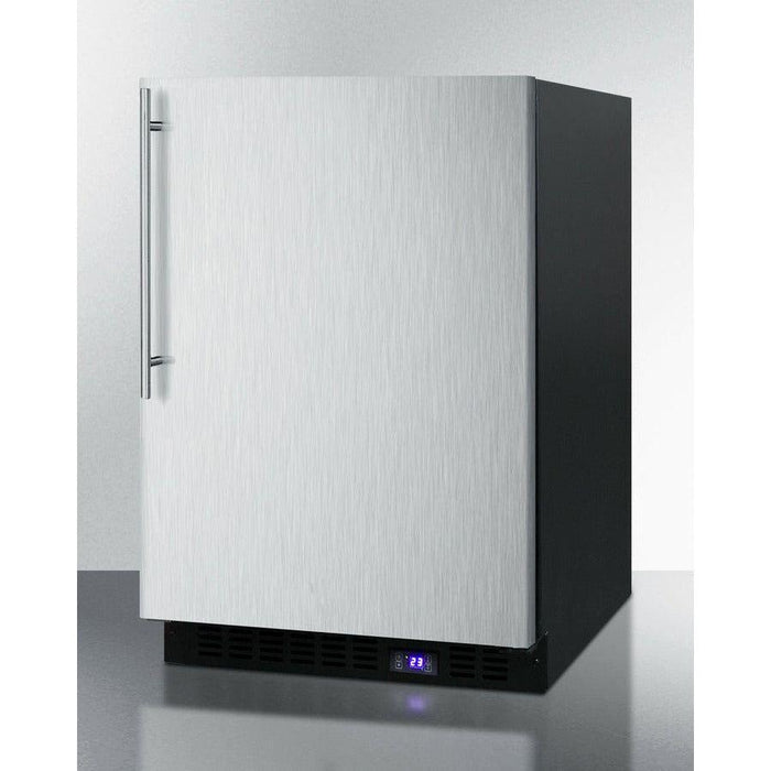 Summit 24 in. Wide Built-In All-Freezer With Icemaker, High-Temperature Alarm, Adjustable Chrome Shelves, Temperature Memory Function, Frost-Free, Open Door Alarm, Built-In Capable, Professional Handle, Fingerprint Resistant - SCFF53BX