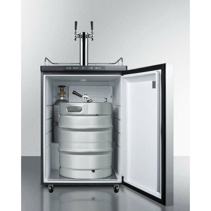 Summit 24 in. Wide Built-In Kegerator, Beer Dispenser with 5.6 cu. ft. Capacity, Deep Chill Function, Digital Thermostat, Automatic Defrost - SBC635MBI