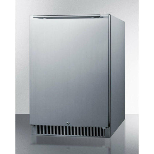 Summit 24 in. Wide Built-In Outdoor All-Refrigerator with 5.5 cu. ft. Capacity, 3 Glass Shelves, Right Hinge with Reversible Doors, with Door Lock - CL68ROS