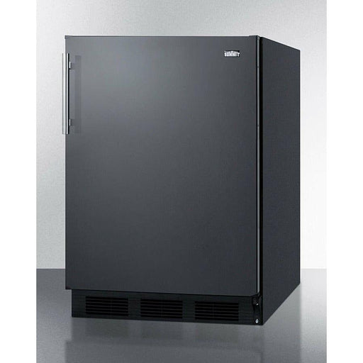 Summit 24 in. Wide Built-In Refrigerator-Freezer, ADA Compliant with 5.1 cu. ft. Capacity, 2 Glass Shelves, Crisper Drawer, Cycle Defrost, ADA Compliant, CFC Free, Wine Shelf, Slim undercounter dimensions - CT663BKBI