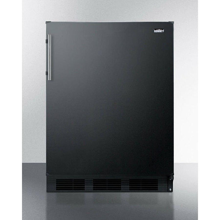 Summit 24 in. Wide Built-In Refrigerator-Freezer, ADA Compliant with 5.1 cu. ft. Capacity, 2 Glass Shelves, Crisper Drawer, Cycle Defrost, ADA Compliant, CFC Free, Wine Shelf, Slim undercounter dimensions - CT663BKBI