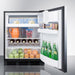 Summit 24 in. Wide Built-In Refrigerator-Freezer, ADA Compliant with 5.1 cu. ft. Capacity, 2 Glass Shelves, Crisper Drawer, Cycle Defrost, Adjustable Glass Shelves, Adjustable Thermostat - CT663BKBISS