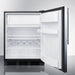 Summit 24 in. Wide Built-In Refrigerator-Freezer, ADA Compliant with 5.1 cu. ft. Capacity, 2 Glass Shelves, Crisper Drawer, Cycle Defrost, Adjustable Glass Shelves, Adjustable Thermostat - CT663BKBISS