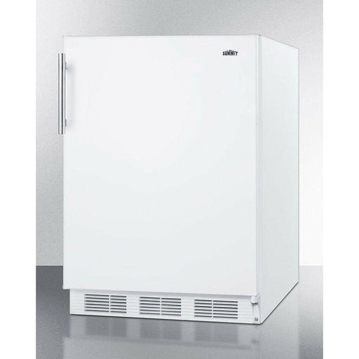 Summit 24 in. Wide Built-In Refrigerator-Freezer, ADA Compliant with 5.1 cu. ft. Capacity, 2 Glass Shelves, Right Hinge with Reversible Doors, Crisper Drawer, Cycle Defrost, ADA Compliant, Adjustable Glass Shelves - CT661WBIADA