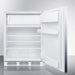 Summit 24 in. Wide Built-In Refrigerator-Freezer, ADA Compliant with 5.1 cu. ft. Capacity, 2 Wire Shelves, Right Hinge, with Door Lock, Crisper Drawer, Cycle Defrost, Factory Installed Lock, Adjustable Shelves, CFC Free - CT66LWBISSH