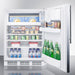 Summit 24 in. Wide Built-In Refrigerator-Freezer, ADA Compliant with 5.1 cu. ft. Capacity, 2 Wire Shelves, Right Hinge, with Door Lock, Crisper Drawer, Cycle Defrost, Factory Installed Lock, Adjustable Shelves, CFC Free - CT66LWBISSH