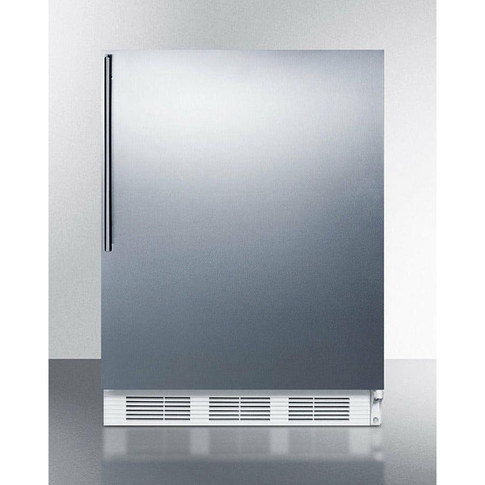 Summit 24 in. Wide Built-In Refrigerator-Freezer with 5.1 cu. ft. Capacity, 2 Glass Shelves, Crisper Drawer, Cycle Defrost, Adjustable Glass Shelves, Adjustable Thermostat - CT661WBISSH