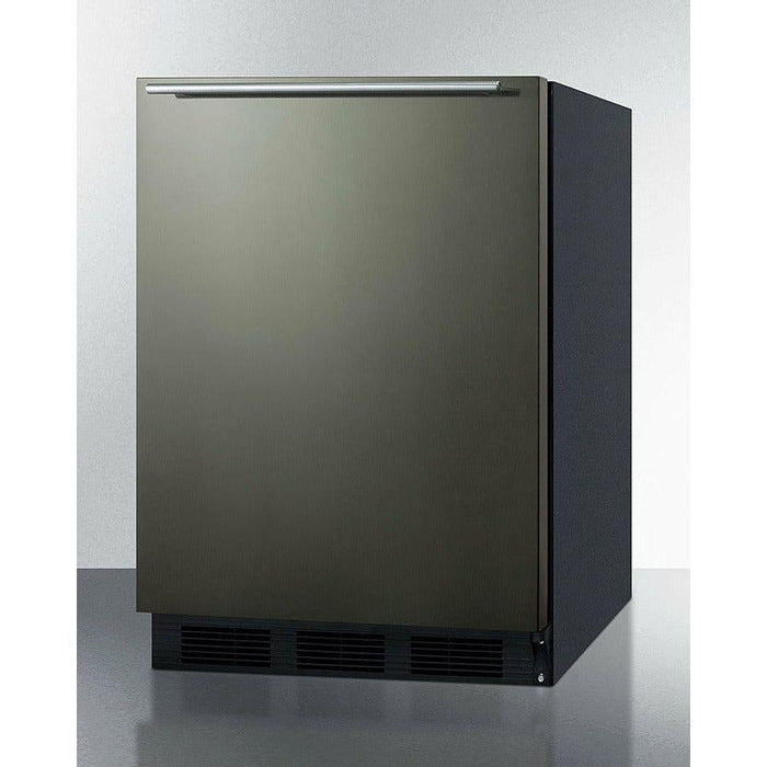 Summit 24 in. Wide Built-In Refrigerator-Freezer with 5.1 cu. ft. Capacity, 2 Glass Shelves, Crisper Drawer, Cycle Defrost, CFC Free, Wine Shelf, Adjustable Glass Shelves, Adjustable Thermostat, Cycle Defrost, Dual Evaporator Cooling - CT663BKBI