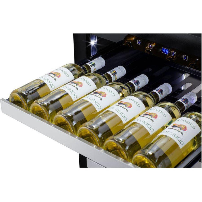 Summit 24 in. Wide Built-In Wine Cellar, ADA Compliant with 33 Bottle Capacity, Right Hinge, Glass Door, With Lock, 6 Extension Wine Racks, Digital Control, LED Light, Compressor Cooling, Factory Installed Lock, CFC Free, Sabbath Mode - ASDW2412