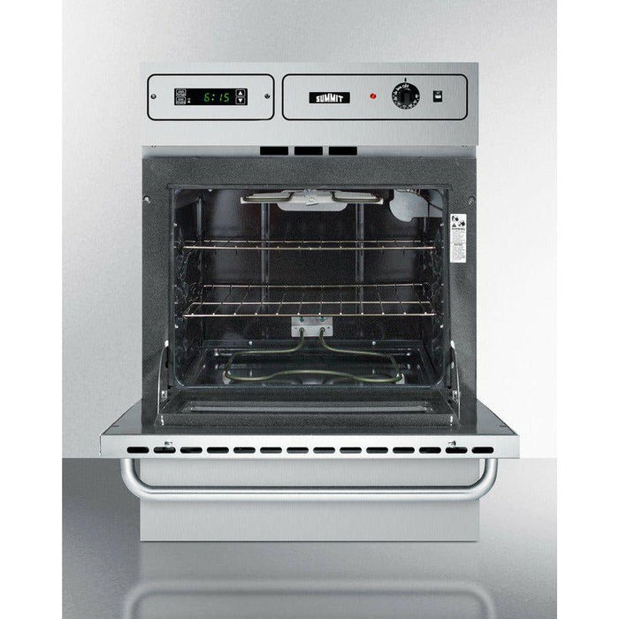 Summit 24 in. Wide Electric Wall Oven with Storage Drawer, 2 Oven Racks, LP Convertible - TEM7