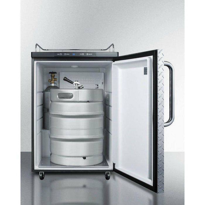 Summit 24 in. Wide Kegerator, Tap Beer Dispenser with 1 Half-Barrel Capacity, Digital Thermostat, Automatic Defrost - SBC635MNK