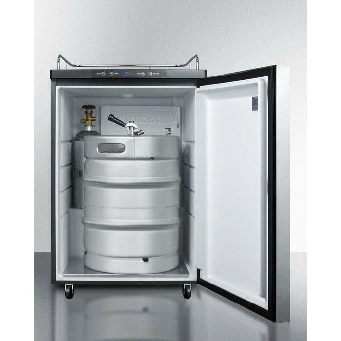 Summit 24 in. Wide Kegerator, Tap Beer Dispenser with 1 Half-Barrel Capacity, Digital Thermostat, Automatic Defrost - SBC635MNK