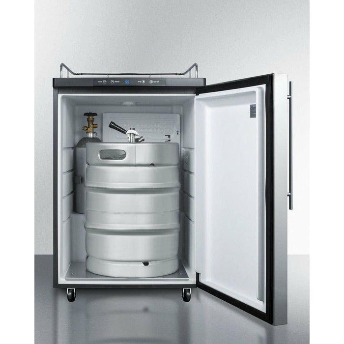 Summit 24 in. Wide Kegerator, Tap Beer Dispenser with 1 Half-Barrel Capacity, Digital Thermostat, Automatic Defrost - SBC635MNK