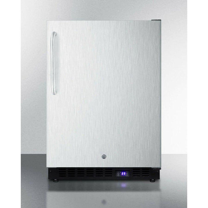 Summit 24 in. Wide Outdoor All-Freezer With Icemaker (Panel Not Included) with 4.72 cu.ft. Capacity, Right Hinge, Frost Free Defrost, Ice Maker, Digital Thermostat, Factory Installed Lock - SPFF51OS