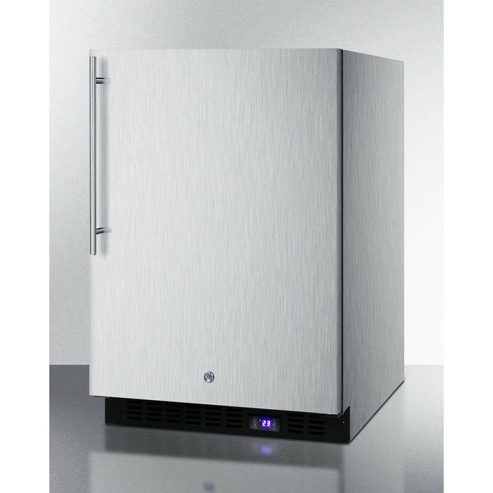 Summit 24 in. Wide Outdoor All-Freezer With Icemaker with 4.72 cu.ft. Capacity, Right Hinge, Frost Free Defrost, Ice Maker, Digital Thermostat - SPFF51OSCSSHVIM