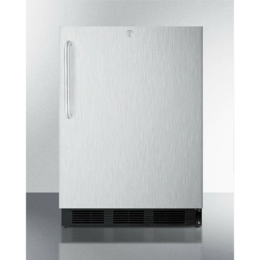 Summit 24 in. Wide Outdoor All-Refrigerator, with 5.5 cu. ft. Capacity, 3 Glass Shelves, Right Hinge, with Door Lock, Automatic Defrost ADA Compliant - SPR7BOSSTADA