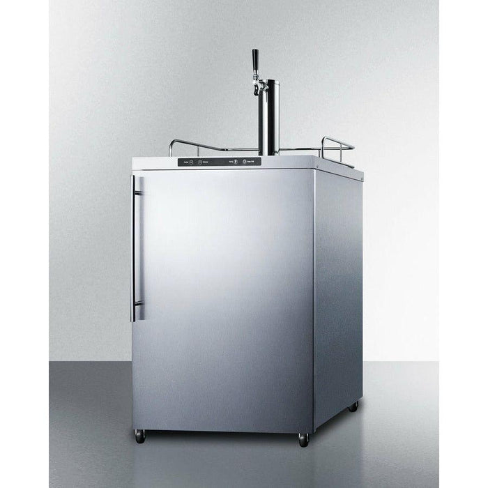 Summit 24 in. Wide Outdoor Kegerator Beer Dispenser with 1 Half-Barrel Capacity, Digital Thermostat, Automatic Defrost - SBC635MOS