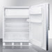 Summit 24 in. Wide Refrigerator-Freezer with 5.1 cu. ft. Capacity, 2 Wire Shelves, Right Hinge, with Door Lock, Crisper Drawer, Cycle Defrost, CFC Free, Factory Installed Lock, Adjustable Shelves, Adjustable Thermostat - CT66LWSSH