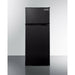 Summit 24 In. Wide Top Mount Refrigerator-Freezer With Icemaker 10.3 Cu. ft. Black Top - FF1119BIM