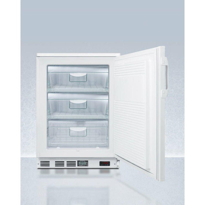 Summit 24" Wide Built-In All-Freezer, ADA Compliant with 3.5 cu. ft. Capacity, Right Hinge, Manual Defrost, Approved for Medical Use, Digital Thermostat - VLT650