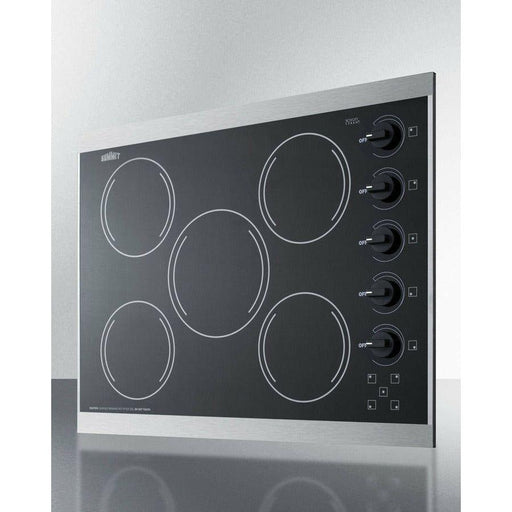 Summit 27 in. Wide 230V 5-Burner Radiant Cooktop - CRS5B1