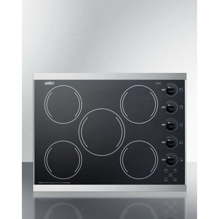 Summit 27 in. Wide 230V 5-Burner Radiant Cooktop - CRS5B1