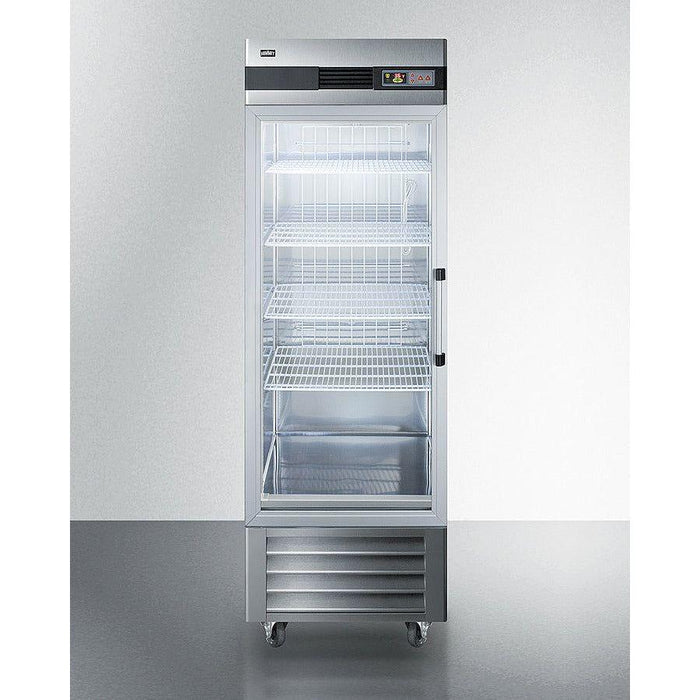 Summit 28 in. Reach-In Refrigerator with 23 cu. ft. Capacity, Automatic Defrost with Adjustable Cycle Defrost, Temperature Alarm, Open Door Alarm, Microprocessor Control Panel - SCR23SSG