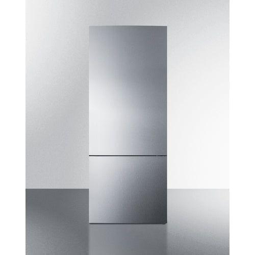 Summit 28 in. Wide Built-In Bottom Freezer Refrigerator - FFBF279SSBI