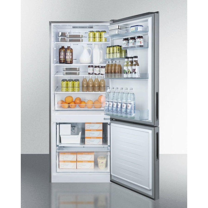 Summit 28 in. Wide Built-in Bottom Freezer Refrigerator with Icemaker - FFBF279SSIM