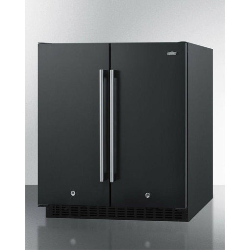 Summit 30 in. Black Built-in 5.4 Cu. ft. Side-by-Side Refrigerator - FFRF3070B