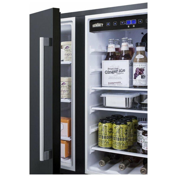 Summit 30 in. Black Built-in 5.4 Cu. ft. Side-by-Side Refrigerator - FFRF3070B