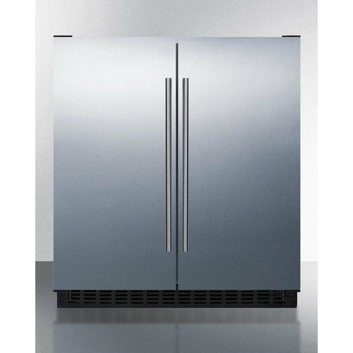 Summit 30 in. Black Built-in 5.4 Cu. ft. Side-by-Side Refrigerator - FFRF3070B