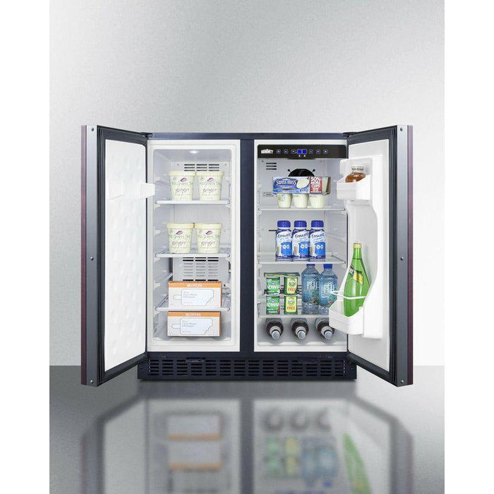 Summit 30 in. Black Built-in 5.4 Cu. ft. Side-by-Side Refrigerator - FFRF3070B