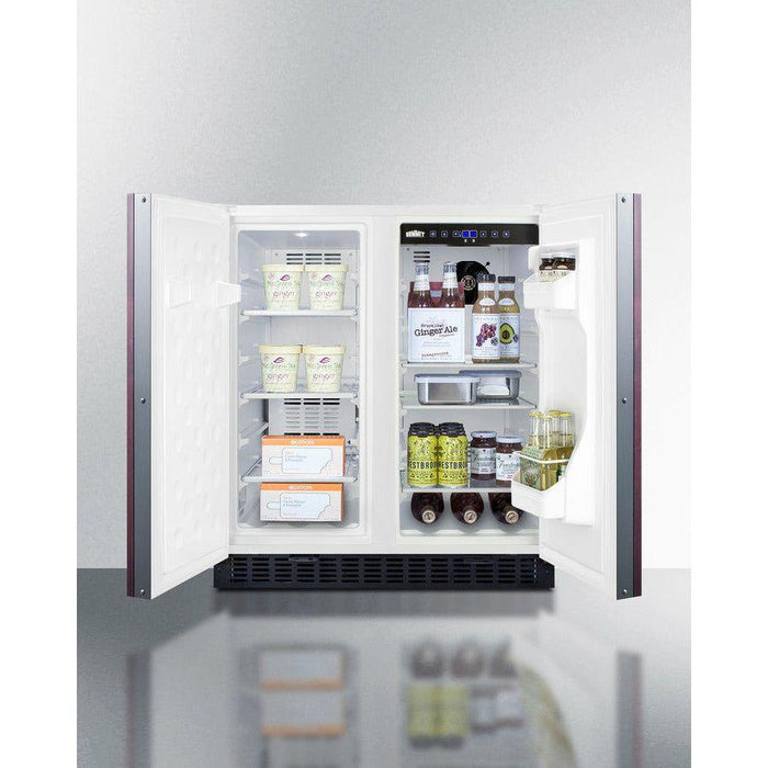 Summit 30 in. Side-by-Side Compact Refrigerator and Freezer with 5.4 Cu. ft. Capacity; LED lighting; Frost Free OPERATION - FFRF3075W