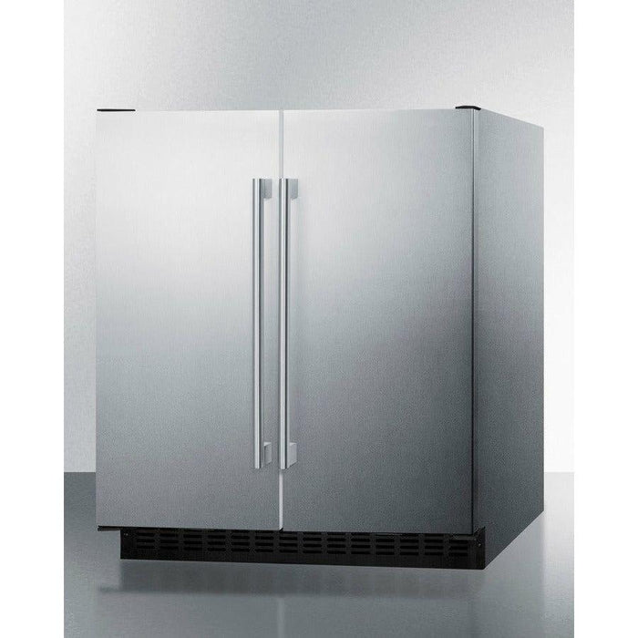 Summit 30 in. Side-by-Side Compact Refrigerator and Freezer with 5.4 Cu. ft. Capacity; LED lighting; Frost Free OPERATION - FFRF3075W