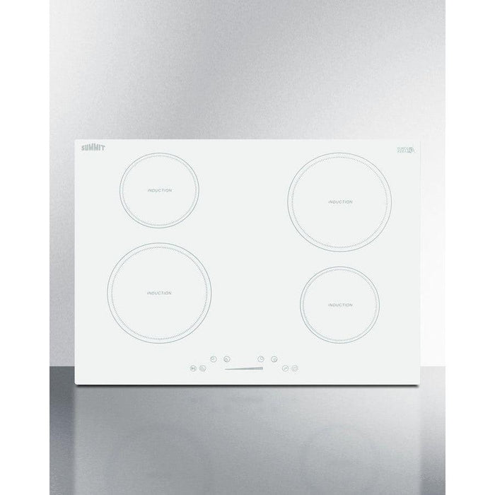 Summit 30 in. Wide 208-240V 4-Zone Induction Cooktop with 4 Elements, Hot Surface Indicator, ADA Compliant, Induction Technology, Child Lock, Safety Shut-Off Control - SINC4B302W