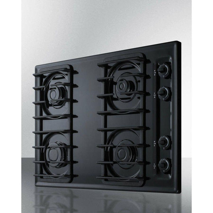 Summit 30 in. Wide 4-Burner Gas Cooktop with 4 Sealed Burners, Cast Iron Grates, Porcelainized Cooking Surface - TTL053S