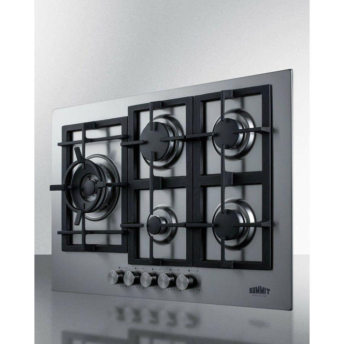 Summit 30 in. Wide 5-Burner Gas Cooktop in Stainless Steel - GCJ5SS