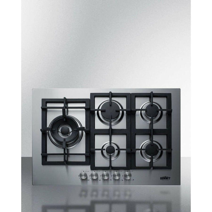 Summit 30 in. Wide 5-Burner Gas Cooktop in Stainless Steel - GCJ5SS