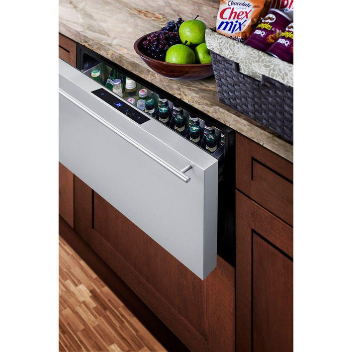 Summit 30" Wide Built-In Outdoor Drawer Refrigerator with 2.5 cu. ft. Capacity, Frost Free Defrost, CFC Free, Outdoor Use Approved, Sabbath Mode - SDR301OS