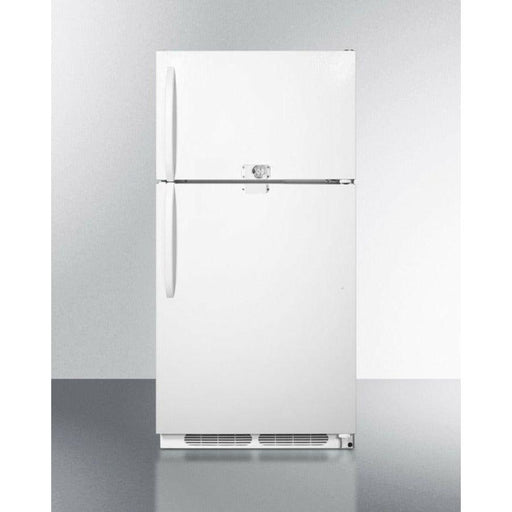 Summit 32 In. Wide Top Mount Refrigerator-Freezer with 20.5.cu.ft Total Capacity, 3 Glass Shelves, Both Hinge with Reversible Doors, Crisper Drawer, Frost Free Defrost, Frost-Free Operation, CFC Free - CTR21LLF2